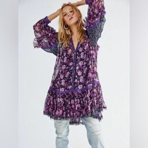 Free People Rosebud Tunic Mini Dress- Size Large